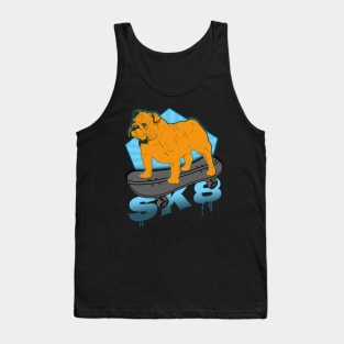 Skateboarding English Bulldog SK8 Tank Top